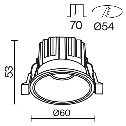 Светильник точечный LED Round DL058-7W3K-B Maytoni чёрный на 1 лампу, основание в стиле современный фото 10