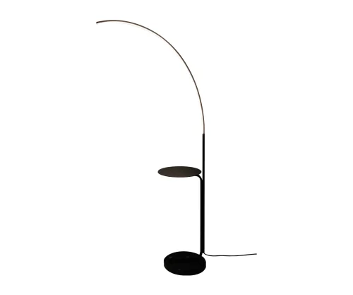 Торшер LED со столиком Асен 08417,19 Kink Light со столиком изогнутый чёрный 1 лампа, основание чёрное в стиле 10086
