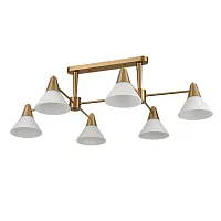 Люстра потолочная Corne 8113/6 Lumion прозрачная на 6 ламп, основание латунь в стиле современный 