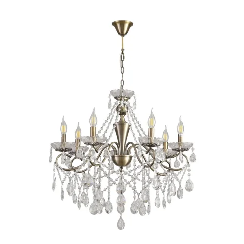 Люстра подвесная хрустальная Luina 8346/7 Lumion без плафона на 7 ламп, основание бронзовое в стиле классический 