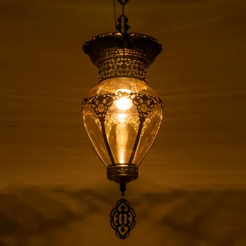 Светильник подвесной Каир CL419213 Citilux янтарный 1 лампа, основание бронзовое в стиле восточный  фото 3