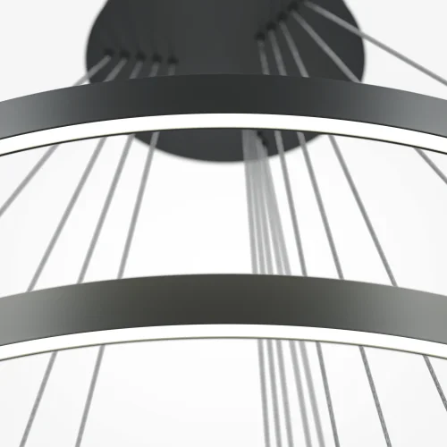 Люстра подвесная LED Rim MOD058PL-L200BK Maytoni чёрная на 1 лампу, основание чёрное в стиле современный кольца фото 6