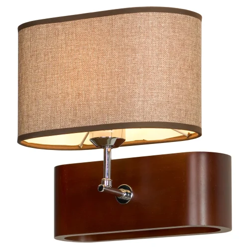 Бра  Nulvi LSF-2101-01 Lussole коричневый на 1 лампа, основание хром в стиле современный 