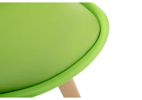 Стул пластиковый Bonus green 11825 Woodville, зелёный/экокожа, ножки/массив бука/натуральный, размеры - ****490*570 фото 7