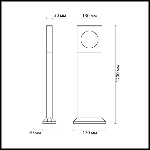 Парковый светильник LED Como 6653/10GA Odeon Light уличный IP65 чёрный на 1 лампу, плафон чёрный в стиле хай-тек LED фото 2