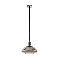Светильник подвесной Torrontes 98291 Eglo прозрачный серый 1 лампа, основание чёрное в стиле современный выдувное