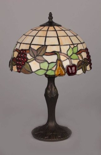Настольная лампа Alenquer OML-80304-01 Omnilux разноцветная 1 лампа, основание античное бронза металл в стиле тиффани виноград фрукты фото 2