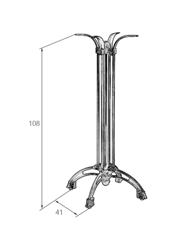 Подстолье барное 5028H-LMS LOUISE HIGH Dobrin столешница из фото 3