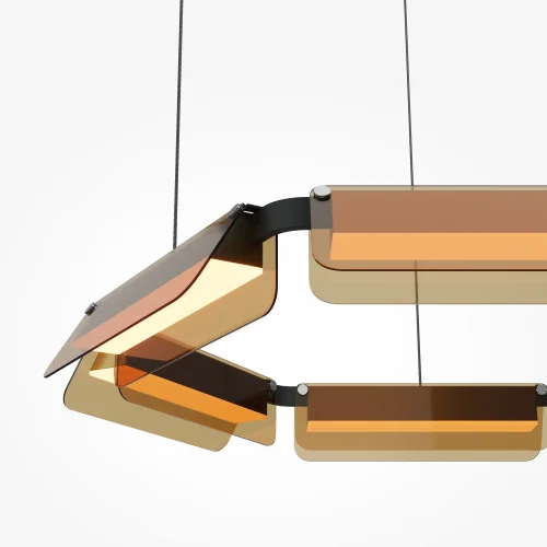 Светильник подвесной LED Flat MOD296PL-L40BC3K Maytoni коричневый на 1 лампу, основание чёрное в стиле хай-тек современный кольца фото 2