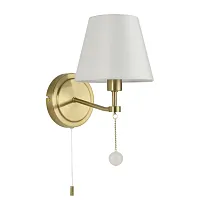 Бра с выключателем Sut 8410/1W Lumion белый на 1 лампу, основание латунь в стиле классический Бра с выключателем Sut 8410/1W Lumion белый на 1 лампу, основание латунь в стиле классический