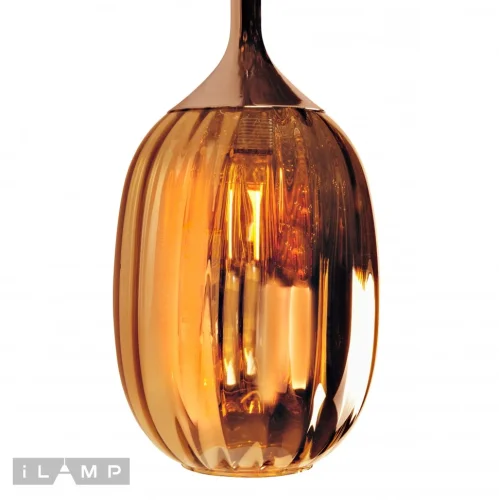 Светильник подвесной Drop A1541/200/F3 BR iLamp коричневый 1 лампа, основание хром в стиле современный выдувное фото 4