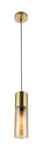 Светильник подвесной Annika 21000HM Globo янтарный прозрачный 1 лампа, основание матовое золото в стиле современный трубочки