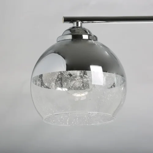 Люстра потолочная Вита 220013106 DeMarkt серая прозрачная на 6 ламп, основание белое в стиле современный шар фото 3