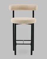 Стул полубарный Флорео букле бежевый УТ000041333 Stool Group, бежевый/букле, ножки/металл/чёрный, размеры - *****