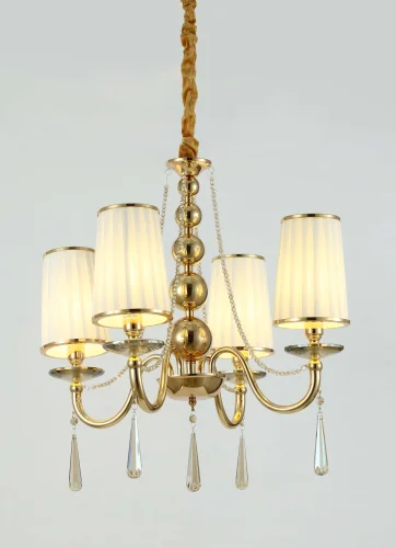 Люстра подвесная Fabione LDP 1200-4 F.GD Lumina Deco бежевая на 4 лампы, основание золотое в стиле классический  фото 2