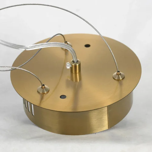 Люстра подвесная Adams LSP-8605 Lussole прозрачная на 7 ламп, основание матовое золото в стиле современный  фото 6