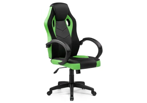 Кресло игровое Kard black / green 15249 Woodville, зелёный/искусственная кожа, ножки/пластик/чёрный, размеры - *1210***620*690