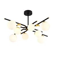 Люстра потолочная Soffiato 3048-8P Favourite белая на 8 ламп, основание чёрное в стиле модерн шар