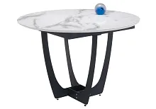 Стол стеклянный Венера белый мрамор / графит 462099 Woodville столешница белая из стекло