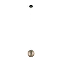 Светильник подвесной Lemorieta 39684 Eglo золотой 1 лампа, основание чёрное в стиле современный шар