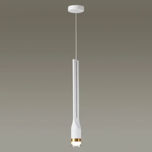 Светильник подвесной LED Nilo 4384/5L Odeon Light белый 1 лампа, основание белое в стиле хай-тек трубочки фото 4
