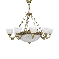 Люстра подвесная  L 7052/10+4 Reccagni Angelo белая на 14 ламп, основание античное бронза в стиле классический 