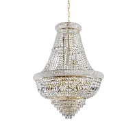 Люстра подвесная хрустальная DUBAI SP24 OTTONE Ideal Lux прозрачная на 24 лампы, основание латунь в стиле современный 