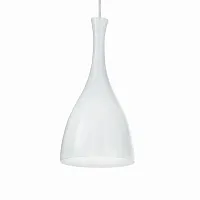 Светильник подвесной OLIMPIA SP1 BIANCO Ideal Lux белый на 1 лампу, основание хром в стиле современный 