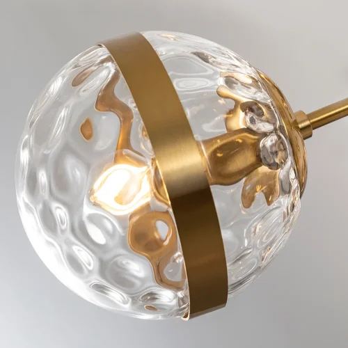 Люстра на штанге Delacrua A7770SP-13PB Arte Lamp прозрачная на 13 ламп, основание медь в стиле современный молекула шар фото 3