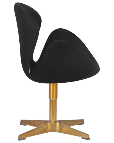 Кресло дизайнерское  69A-LMO SWAN, цвет сиденья черный (AF9), золотое основание Dobrin, чёрный/ткань, ножки/металл/золотой, размеры - ****710*600 фото 2