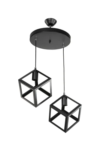 Светильник подвесной Cherilyn TL1604H-02BK Toplight чёрный на 2 лампы, основание чёрное в стиле лофт каскад