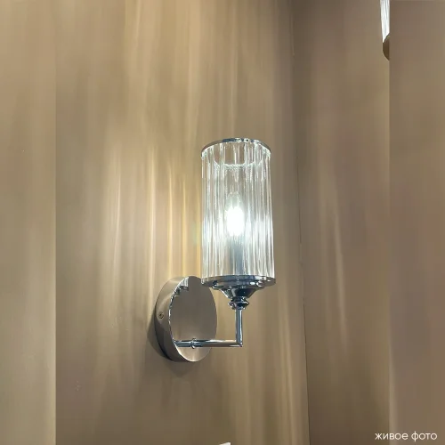 Бра GLORIA AP1 CHROME Crystal Lux прозрачный на 1 лампу, основание хром в стиле классический фото 6