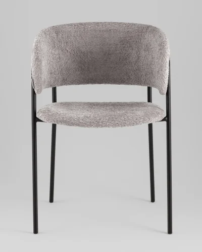 Кресло Нэлли New, букле светло-серый УТ000039411 Stool Group, серый/букле, ножки/металл/чёрный, размеры - ***** фото 2
