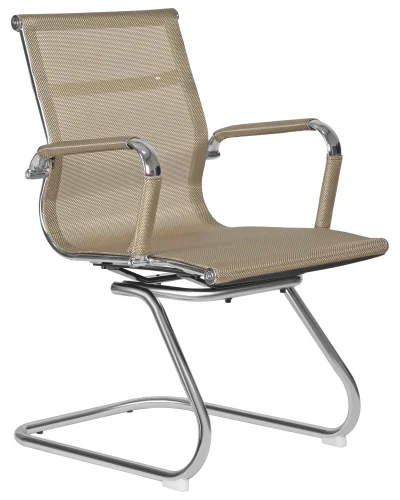 Офисное кресло для посетителей 102N_Mesh-LMR CODY MESH, цвет сиденья бежевый, цвет основания хромированная сталь Dobrin, бежевый/сетка, ножки//хром, размеры - *880***535*600 фото 2
