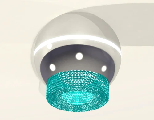 Светильник накладной Techno spot XS1104020 Ambrella light голубой серебряный 1 лампа, основание серебряное в стиле современный круглый фото 3