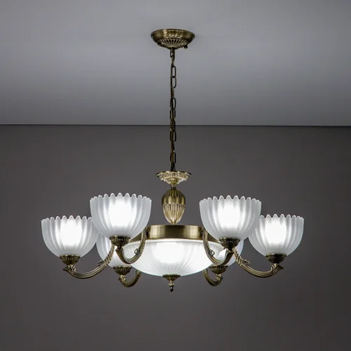 Люстра подвесная Севилья CL414193 Citilux белая на 6 ламп, основание бронзовое в стиле классический  фото 4