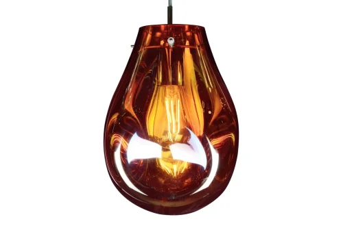 Светильник подвесной Pear 8827/1P BR iLamp коричневый 1 лампа, основание хром в стиле современный лофт выдувное фото 2