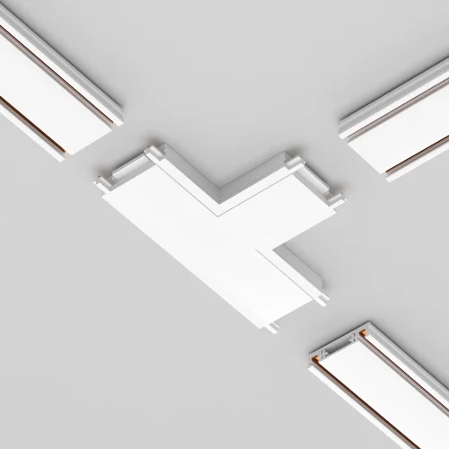 Коннектор питания T-образный Magnetic track system Radity TRA084CT-11W Maytoni белый в стиле хай-тек современный для светильников серии Magnetic track system Radity подвесной накладной radity радиусная магнитная магнитный фото 4