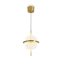 Светильник подвесной LED Whisper FR6184PL-L17BS Freya прозрачный на 1 лампу, основание латунь в стиле современный арт-деко 