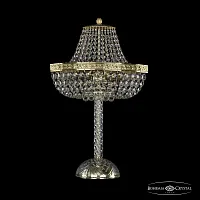 Настольная лампа 19283L4/H/35IV G Bohemia Ivele Crystal прозрачная 2 лампы, основание золотое металл в стиле классика sp