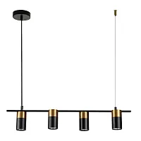 Светильник подвесной Liberta V000146 Indigo золотой 4 лампы, основание чёрное в стиле минимализм 