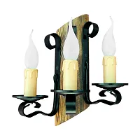 Бра Ладья-3 Тарсьма без плафона 3 лампы, основание коричневое в стиле кантри 