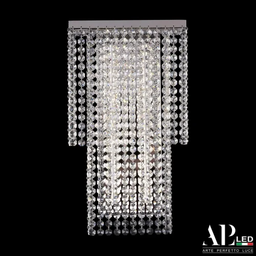 Бра LED Rimini S500.B3.25.A.3000 Arte Perfetto Luce прозрачный на 1 лампа, основание никель в стиле классика 
