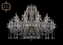 Люстра подвесная хрустальная 11.12.16+8.400.Gd.Sp Bohemia Art Classic прозрачная на 24 лампы, основание золотое в стиле классика 