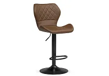 Барный стул Porch brown / black 15816 Woodville, коричневый/экокожа, ножки/металл/, размеры - 900*1020***480*500