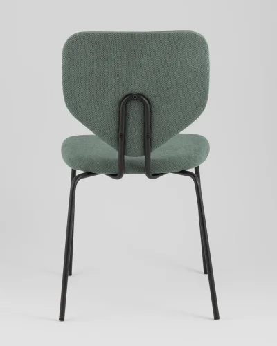 Стул обеденный Masey, зеленый УТ000039581 Stool Group, зелёный/рогожка, ножки/металл/чёрный, размеры - ***** фото 4