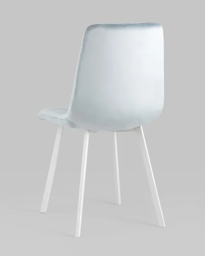 Стул Chilly, велюр серо-голубой, сиденье, белые ножки УТ000039635 Stool Group, голубой/велюр, ножки/металл/белый, размеры - ***** фото 8