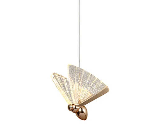 Светильник подвесной LED Баттерфляй 08444-1A,33 Kink Light прозрачный 1 лампа, основание золотое в стиле флористика современный бабочки фото 2