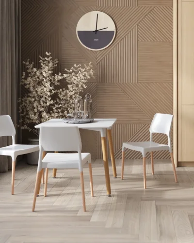 Стол Oslo Square 80*80, белый на деревянных ножках УТ000039065 Stool Group столешница белая из мдф фото 6