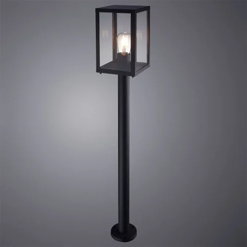 Парковый светильник Belfast A4569PA-1BK Arte Lamp уличный IP44 чёрный 1 лампа, плафон прозрачный в стиле современный E27 фото 2